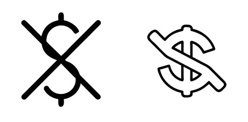 No Money Outline Vector Icon