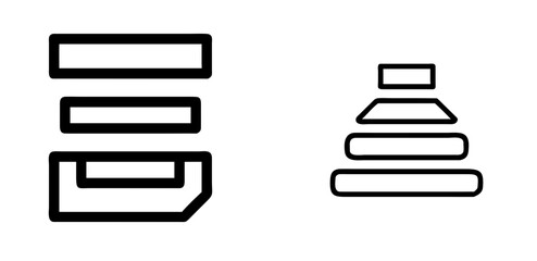 Tier Level Structure Icon in Outline Style