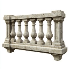 A stone railing with pillars, like you'd see on a palace or balcony. It's a decorative architectural piece, shown as a simple image on a white background.
