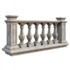 A stone railing with pillars, like you'd see on a palace or balcony. It's a decorative architectural piece, shown as a simple image on a white background.
