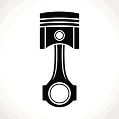 Black silhouette of a piston and connecting rod assembly