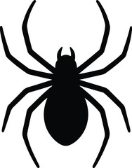 Silhouette spider spooky creepy arachnid halloween design vector illustrator