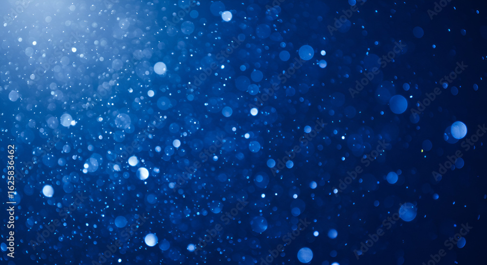 Poster captivating deep blue bokeh background with a mesmerizing sparkling effect