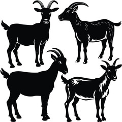 silhouette of goat vector illustration
