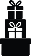 Silhouette stacked christmas presents gifts holiday celebration vector illustrator