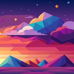 vector illustration of a mountain landscape
