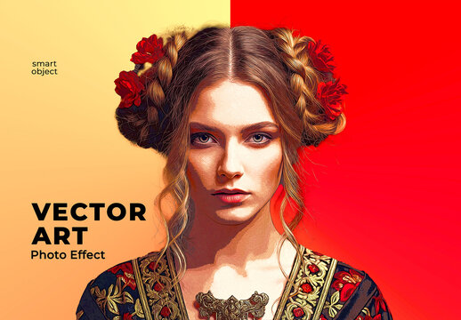 Vector Art Photo Effect Mockup