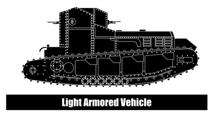 a ground combat unit designed with minimal armor protection but high mobility. used for reconnaissance, escort, or infantry support.