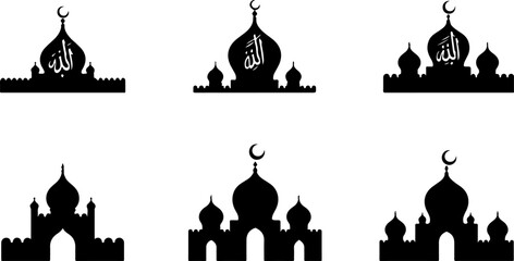 Islamic Mosque Silhouette Collection vector bundle