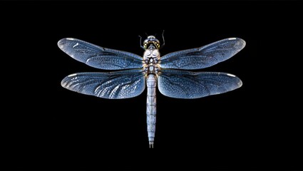 Close-Up of a Blue Dragonfly: Detailed and Vibrant Insect Photography
