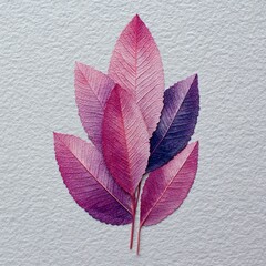 Colorful purple leaves arranged artistically on a textured background.