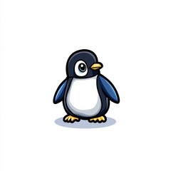Naklejka premium Cute Illustrated Penguin Character on White Background