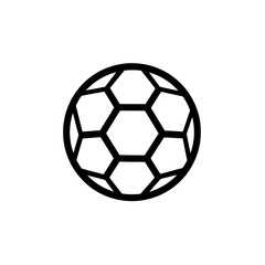 Fototapeta premium A graphic black and white illustration depicts a soccer ball, a spherical object composed of hexagons and pentagons, concept for sports equipment game promotion and educational content