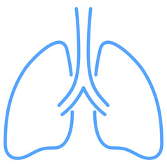 Lungs, Blue Icon