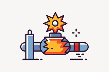 gas pipeline explosion icon for industrial hazard alert