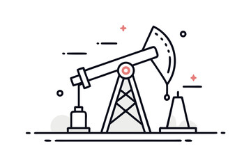 oil pumpjack icon minimalist energy fuel industry drilling machine
