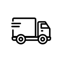 Fototapeta premium Delivery truck with dynamic speed line vector illustration, concept for express shipping service, online shopping logistics and rapid transportation.