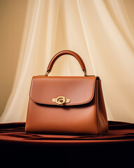 Classic Ladies' Leather Purse with Gold Clasp – Premium Fashion Accessory