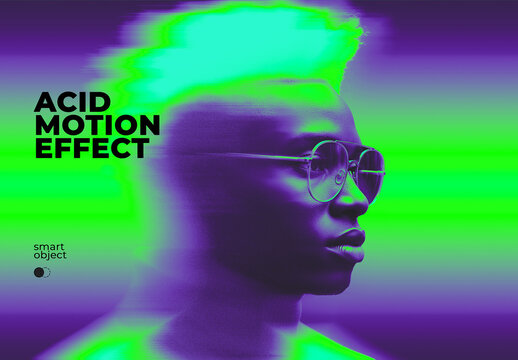 Acid Motion Photo Effect Mockup