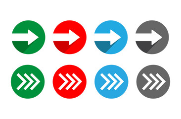 vector set of arrows in colorful circle right side on transparent background vector illustration svg high resolution