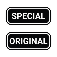 special or original label writing vector design for marking on packaging	