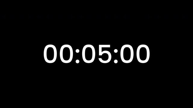 05 seconds countdown, animated digital timer on alpha background visual countdown