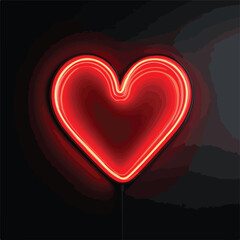 Neon Heart Shaped Valentine's Day Card