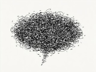 Abstract black ink speech bubble