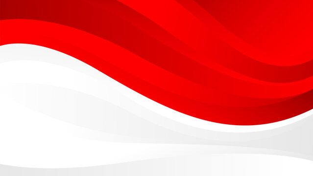 Abstract red and white wave background. Modern Indonesian flag color theme. Perfect for Independence Day banners, patriotic celebration posters, national events, web headers, and more