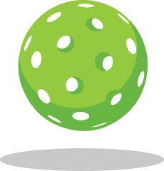A vibrant green pickleball ready for a match, isolated vector graphic for sports design