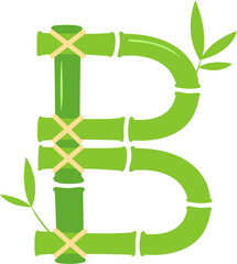 Letter B Bamboo Font Design
