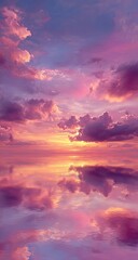 Fototapeta premium Vibrant sunset sky reflected on water