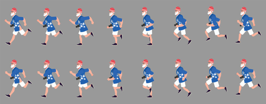 Old mand running animation spritesheet
