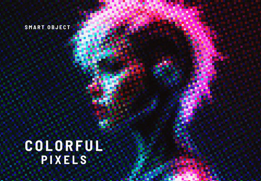 Colorful Pixels Photo Effect Photoshop