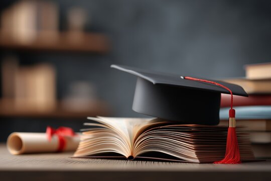 graduation cap and certificate symbolizing educational success