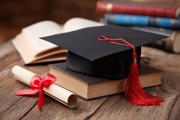 graduation cap and certificate symbolizing educational success