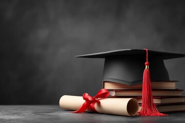 graduation cap and certificate symbolizing educational success