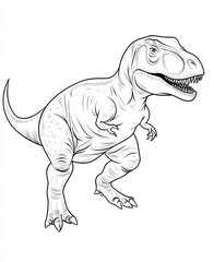Obraz premium Detailed Illustration of a Tyrannosaurus Rex Dinosaur in Line Art
