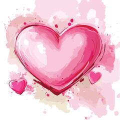Romantic Pink Hearts Vector Quality Illustration