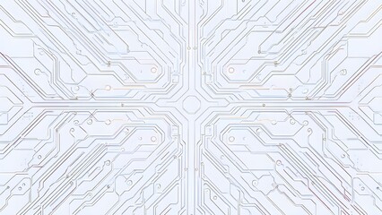 Intricate Futuristic Geometric Circuit Board Pattern Displaying Advanced Technology Concepts