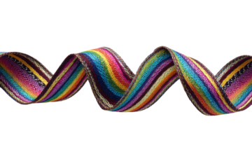 Colorful ribbon in a dynamic, swirling pattern