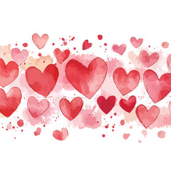 Valentine Watercolor Hearts Background
