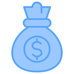 Money Bag Blue Icon