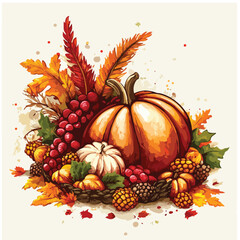 Thanksgiving invitation vector illustration design