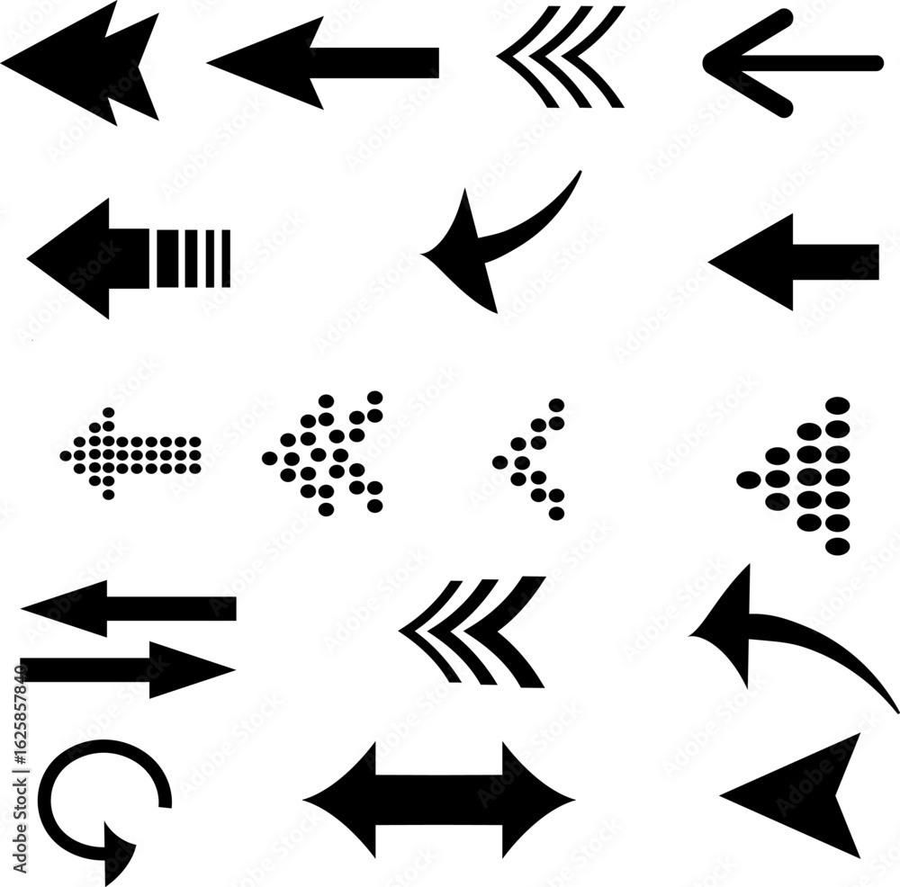 Poster a black vector arrow collection is a versatile set of direction symbols and icons for web design