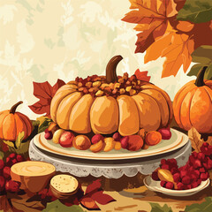 Thanksgiving invitation vector illustration design