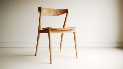 Vintage brown wooden chair, a single object of classic furniture, isolated on a white background