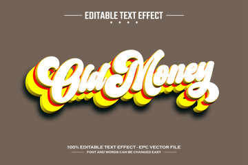 Old money 3D editable text effect template