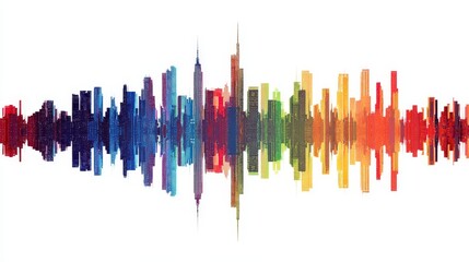 Modern Urban Silhouette in Vibrant Watercolor Style