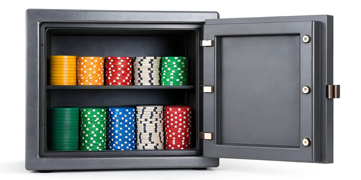 Conceptual color saving bank safe designed for designers featuring organized pigment palettes for visual storage